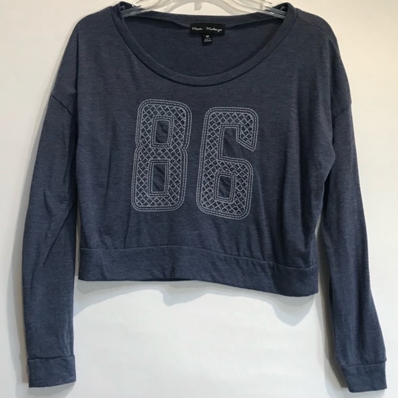 Mason & Mackenzie Top Crop Long Sleeve Fleece Size Medium - Picture 1 of 6